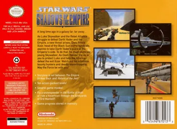 Star Wars - Shadows of the Empire (USA) (Aftermarket) (Unl) box cover back